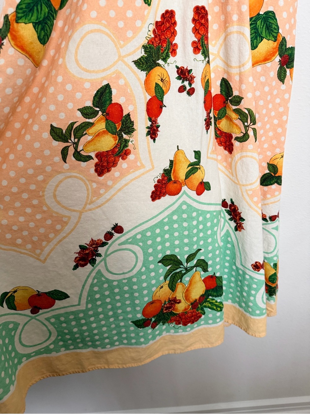 Caroline Constas Fruit-Print Maxi Linen Cotton Dress Size XS - Picture 10 of 14